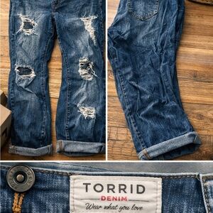 Torrid Relaxed Fit Distressed Blue Jeans